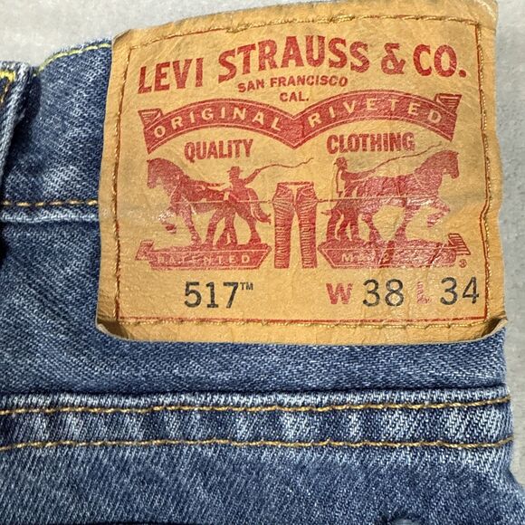 Levi’s 517 Men’s 38x34 Jeans Bootcut Denim Medium Wash Made in Mexico - Picture 7 of 9